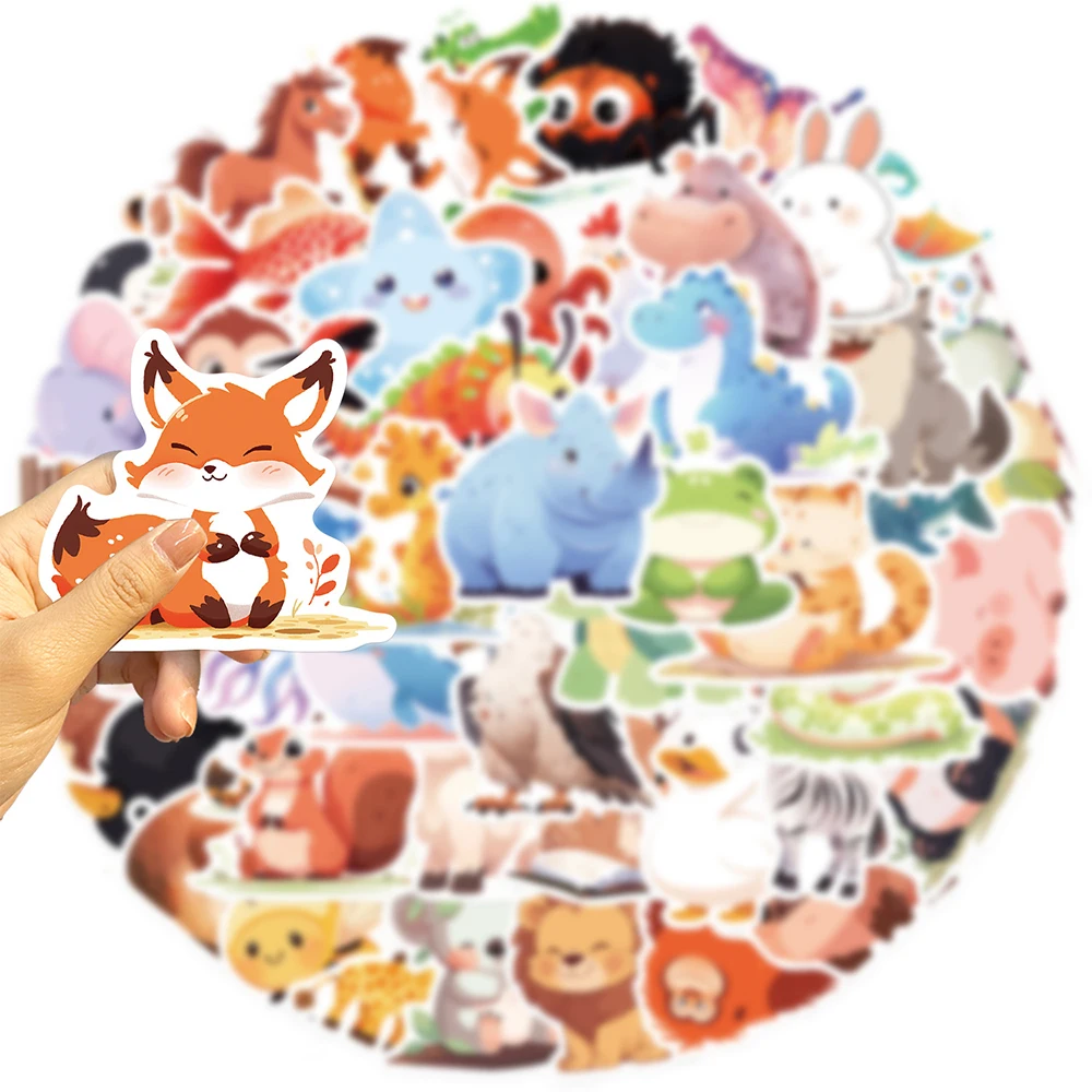 

10/30/50pcs Cute Illustration Animal Cartoon Stickers Kawaii Graffiti Decals Waterproof DIY Luggage Phone Notebook Sticker Pack