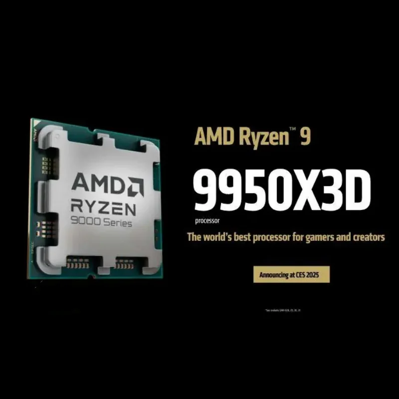 R9 9950X3D Desktop CPU, 16 Core 32 Thread, 4.3‑5.7GHz, AM5 Socket, 9000 Series, Compatible With X670E X870 Motherboard
