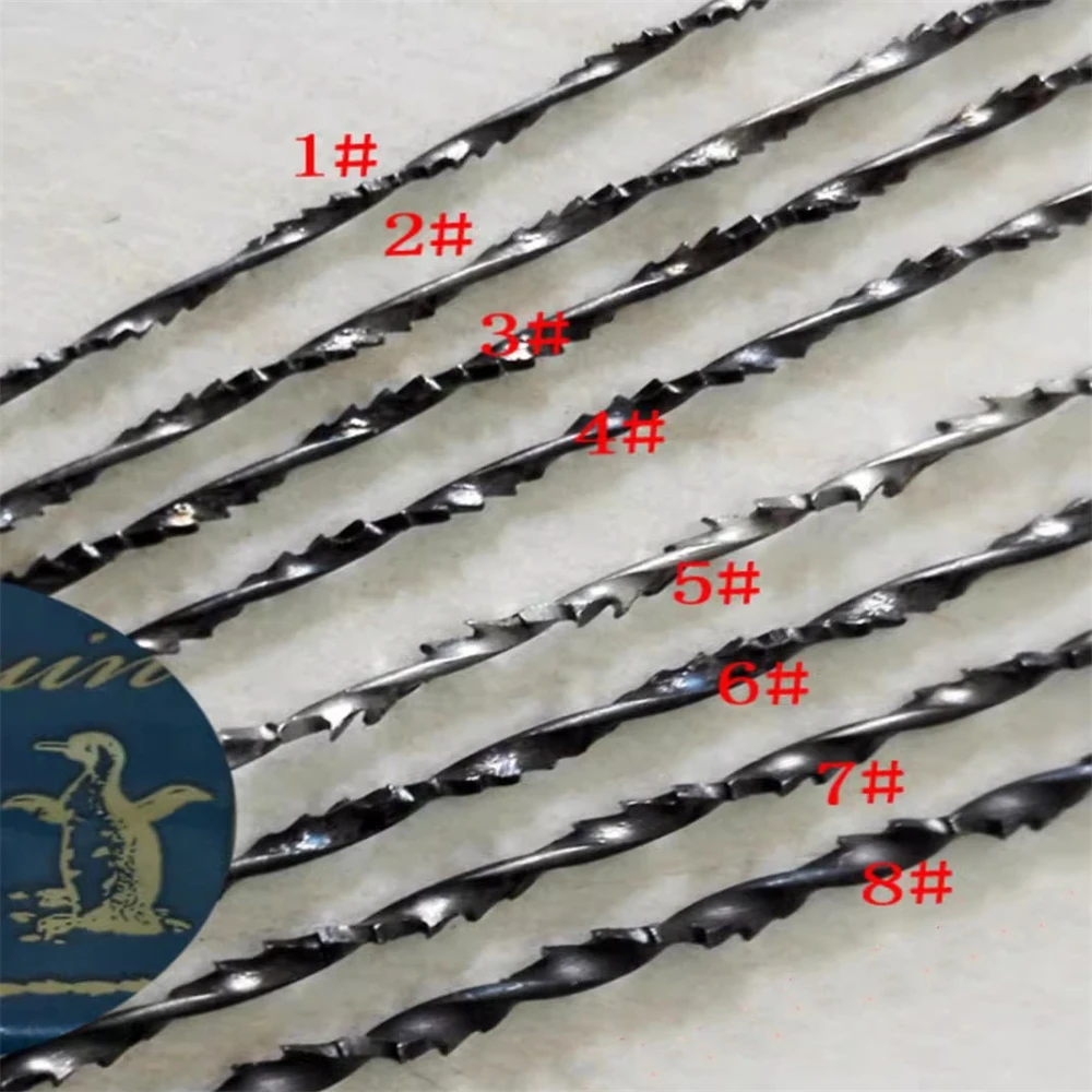 Freies Verschiffen 12 stücke 130mm Blättern Sägeblätter 5 # Jig Sägeblätter Spirale Zähne 8 Arten Holz Sah klingen Für Carving 12 stücke Mit Chuck