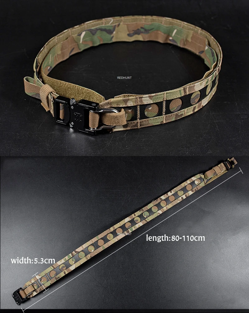 Tactical Quick Release MOLLE Belt Battle Double Belt with Inner Belt and Anti-Slip Pad Heavy Duty Rigger Belts for Hunting