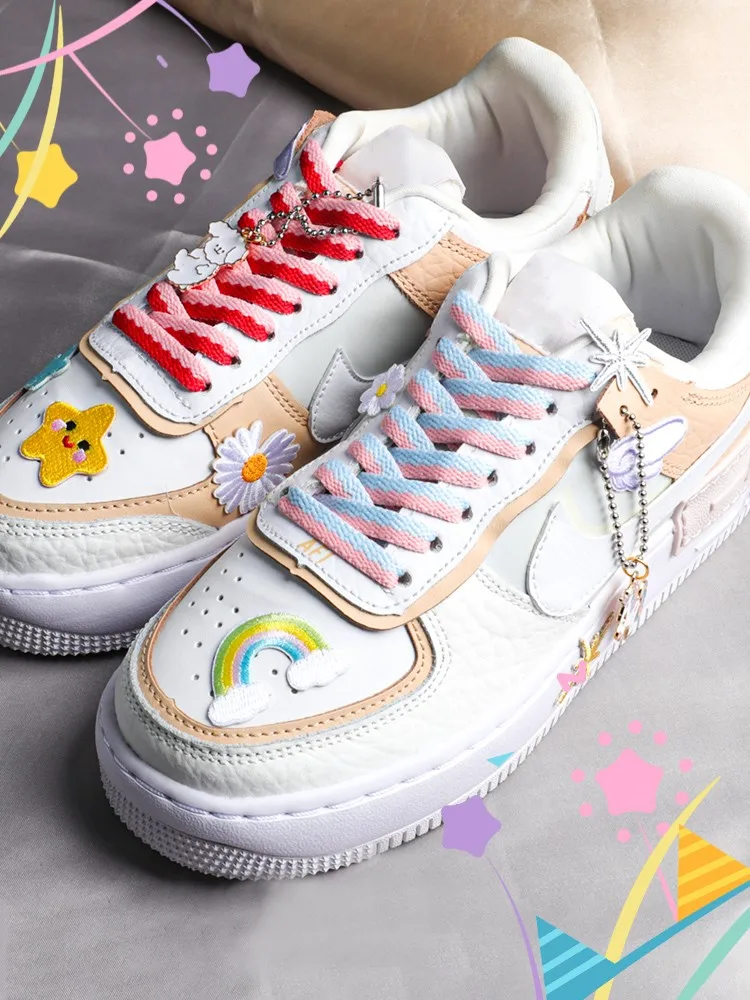 1 Paar flache, farblich abgestimmte Schnürsenkel für Sneaker, Macaron-farbene, hohlgewebte Schnürsenkel, bunte Regenbogen-Schnürsenkel für Damen und Herren. – Detail 8