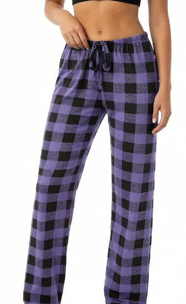 Women Pants Plaid Loose Ladies Pajama Pants Drawstring Pyjama Trousers Sleep Bottoms Lounge Wear Sleep Lounge Pants Bottoms
