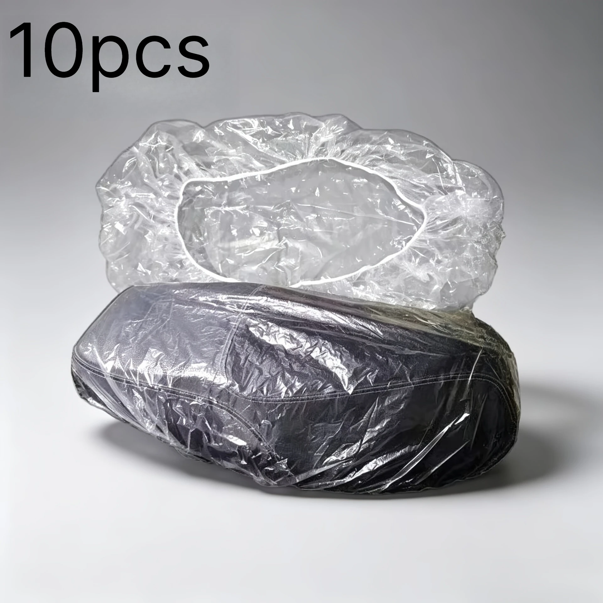 10Pcs Universal Motorcycle Electric Bike Seat Rain Covers, Transparent Elastic Saddle Dust Covers, Suitable for Commuting