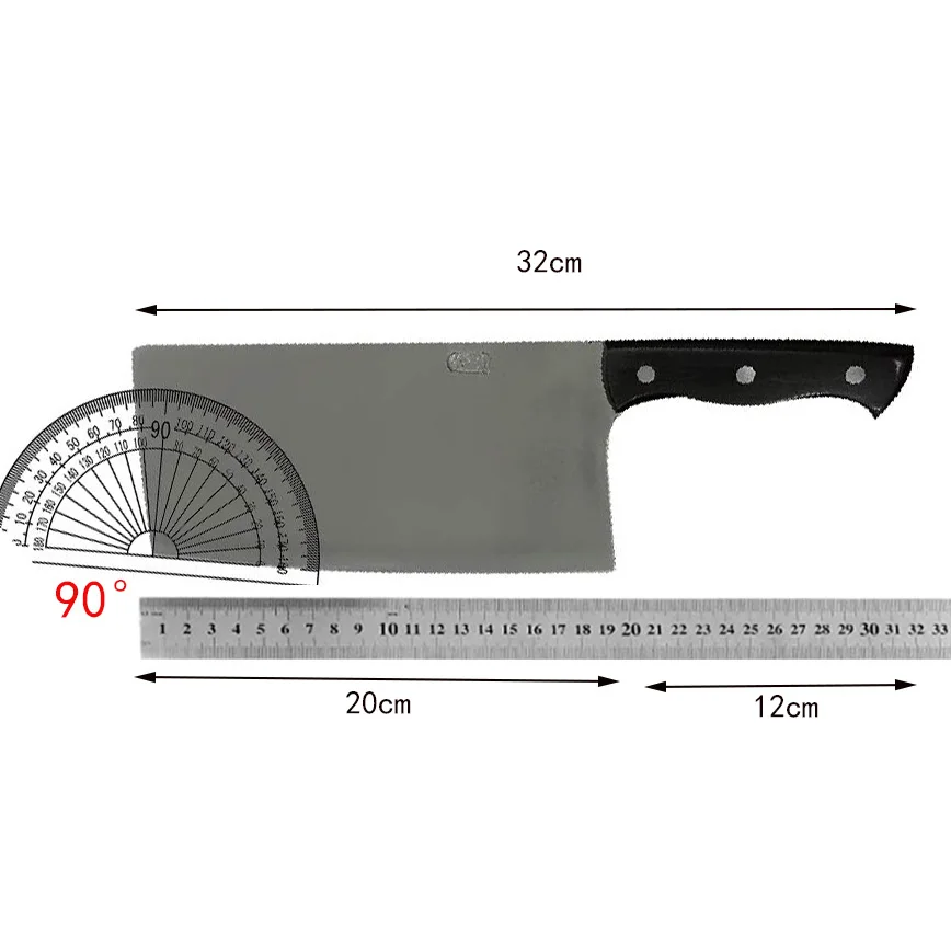 8 Inch Chop Knife 3-layer BG42 Aviation Special Steel Blade Ebony Handle Slicing Kitchen Knife Chopper Big Bone Poultry Tools