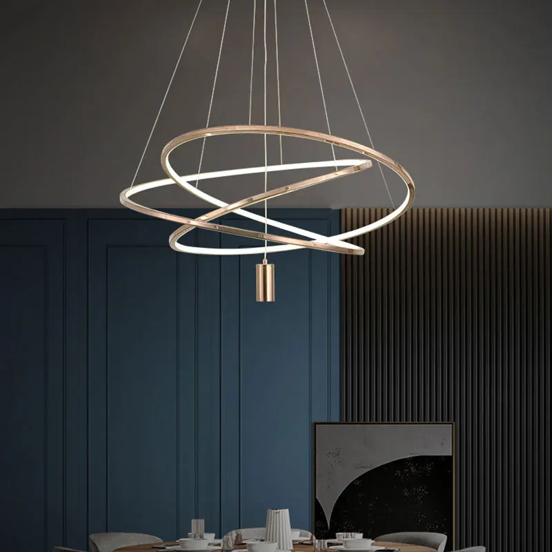 Nordic Italian minimalist room bedroom lamp dining room post-modern light luxury designer ring living room chandelier