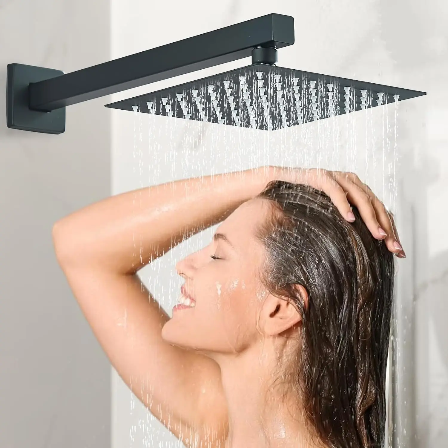 Shower Faucet Matte Black Shower System With 8 Inches Rain Shower Head And Handheld Spray Bathroom Luxury Rain Shower Faucet