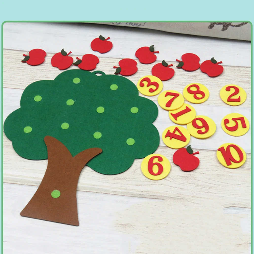1 قطعة إلى 10 عدد الاقتران المعرفي شجرة التفاح مجموعة تعليمية صديقة للبيئة غير المنسوجة لعبة تعلم الطفولة المبكرة #2