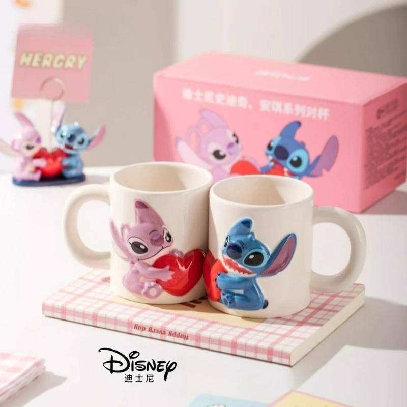 

Керамическая кружка Disney Cute Stitch, для дома, офиса, питьевой воды, кофейная чашка, подарок на день рождения