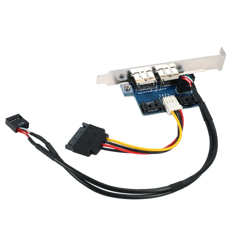 2X デュアルポート Sata から 5V 12V 電源オーバー Esata USB ポートアダプタ変換拡張コンバータカード