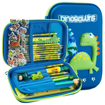 26Pcs 3D EVA 유니콘 귀여운 연필 케이스 만화 편지지 상자 소녀 컬러 연필 상자 학생 펜 케이스 학교 용품 Ipad 케이스