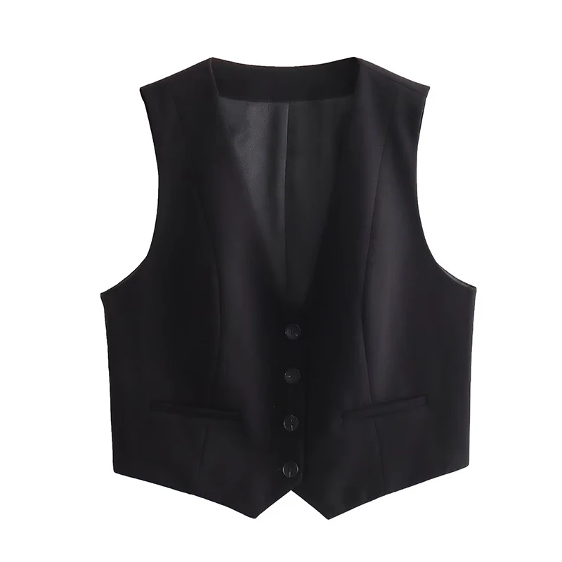 

CLAZZAA женские модные однотонные однобортные жилеты жилет винтажные куртки без рукавов женские шикарные женские топы на бретелях