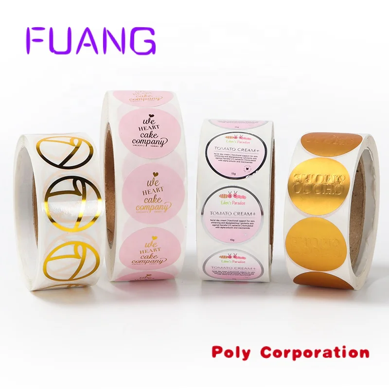Private Design Product Labels Maker Zelfklevende Vinyl Ronde Waterdichte Sticker Rol Papier Custom Printing Logo Label Stickers