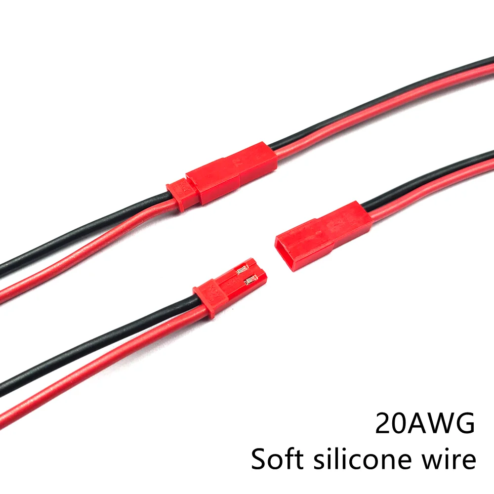 

10Pairs 20AWG JST Plug Connector SYP 2Pin Male Female Plug with 10cm Soft Silicone Cable Wire for LED Lamp Strip RC Toys Battery