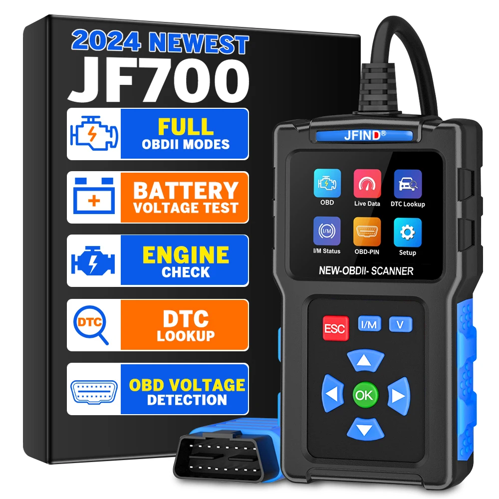 OBD2 Scanner Diagnostic Tool JFIND JF700 Auto Check Engine Code Reader OBD Voltage Detection OBD2 Clear Fault Codes Diagnostic