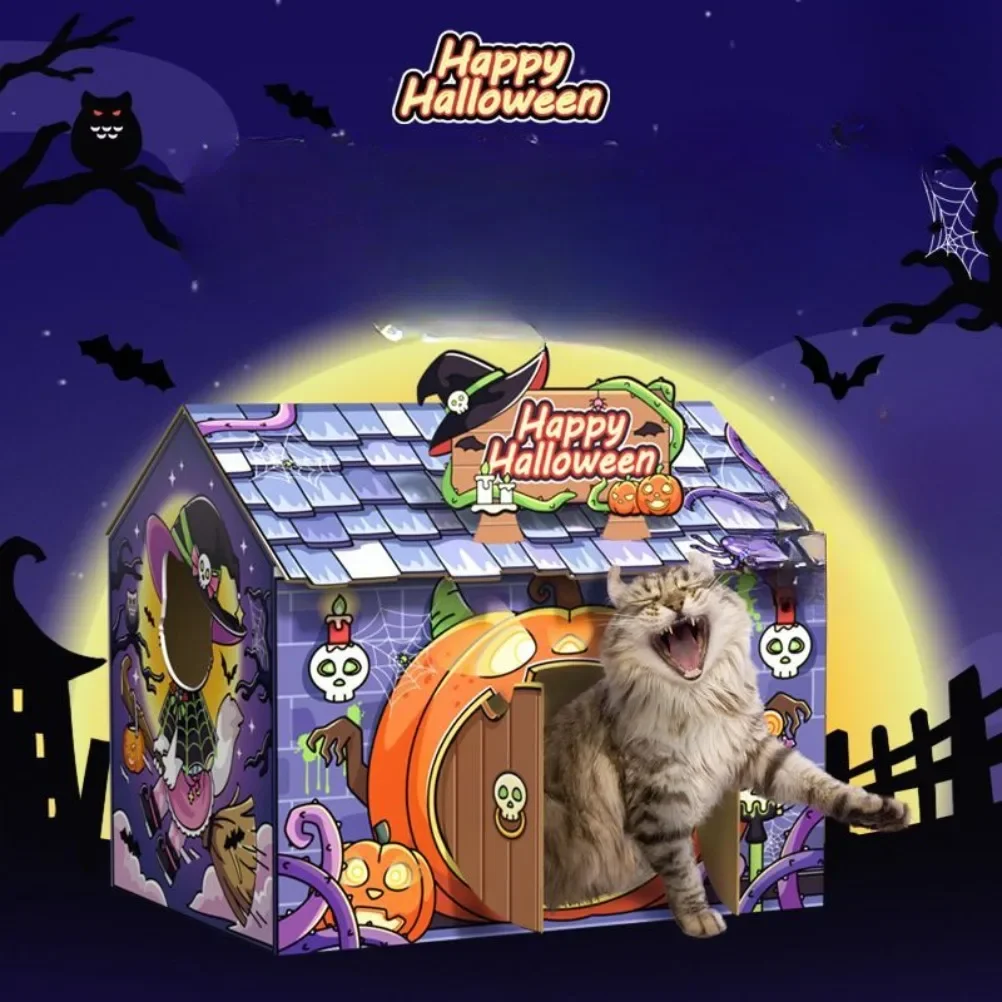 Halloween Cat Nest Cat House Cat Scratch Board Oversized Ground Based Dust-free Environmentally Friendly Corrugated Paper House