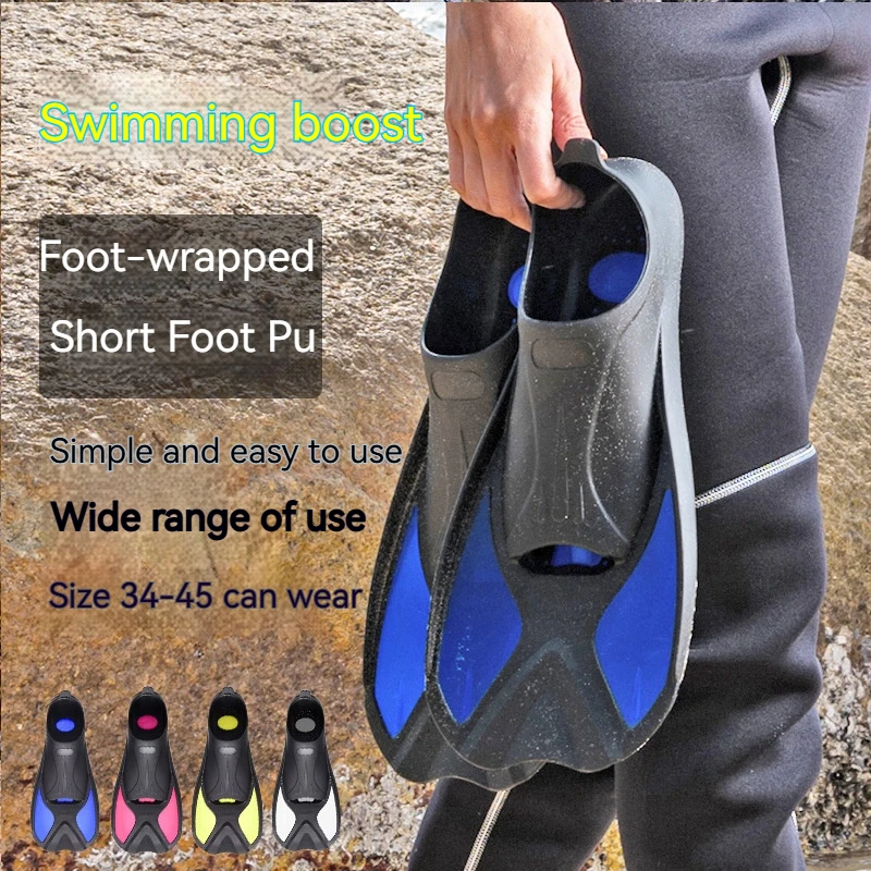 ALOMA Adult Children Snorkeling Short Flippers TPR Swimming Aid Training Diving Flippers Aquatic Swimming Dual Fins