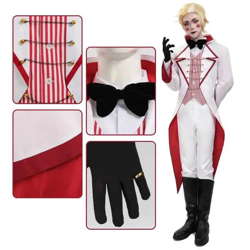 

WENAM Anime Lucifer Morningstar Cosplay Costume Full Set Stand-up Collar Tailcoat Pants Vest Cos Convention Halloween Gift