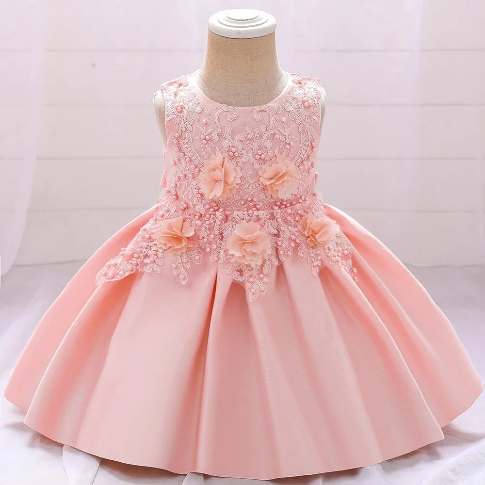 Kids Baby Girls Princess Dress Toddler Christening Gown Kids Christmas Party Costume Infant 1st Birthday Baptism Dresses Clothes