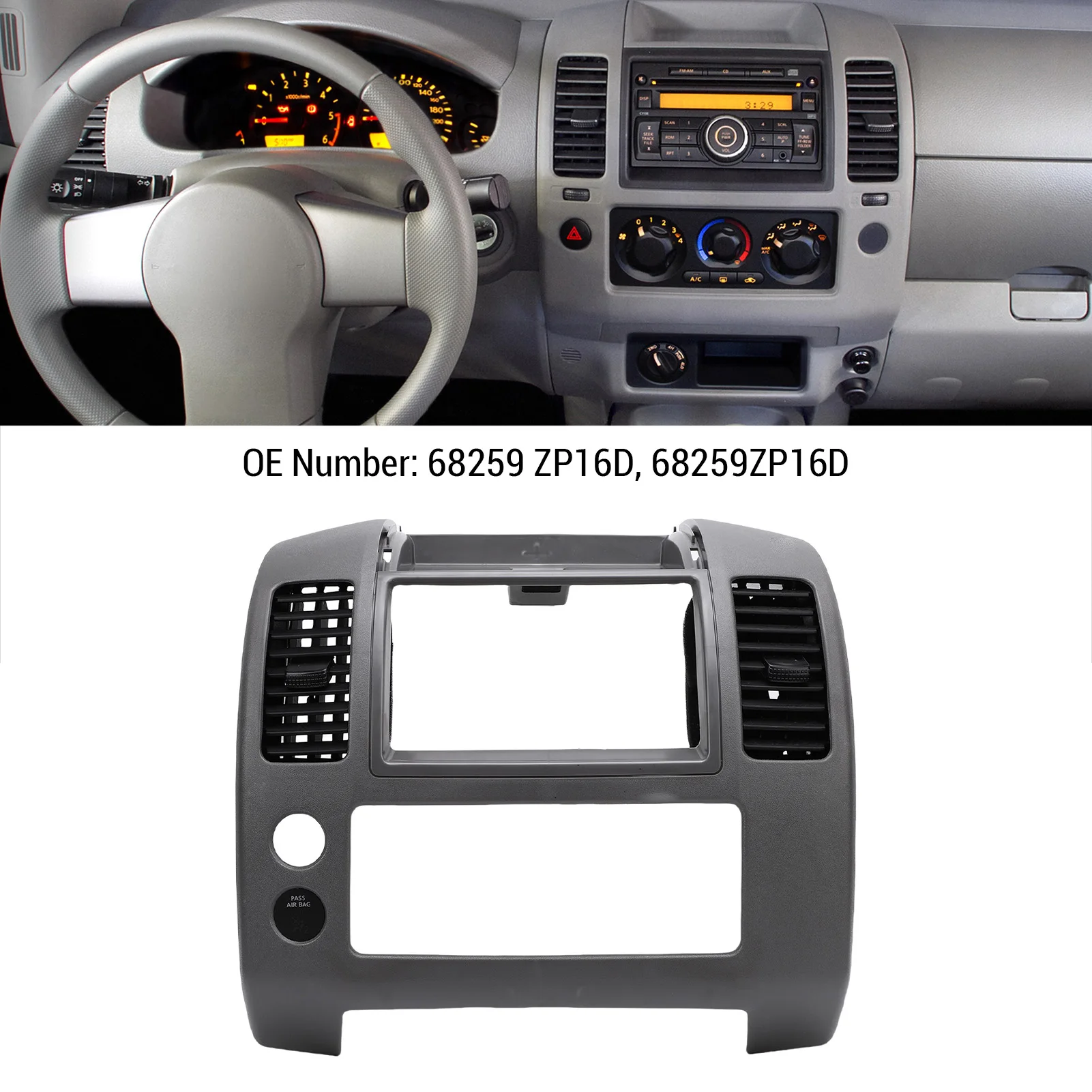 

68259 ZP16D Защитная панель центральной приборной панели приборной панели для замены автомобиля Frontier 2005-2020
