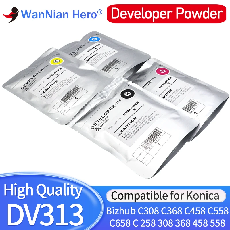 DV313 DV 313 C308 C258 Developer Powder for Konica Minolta Bizhub C308 C368 C458 C558 C658 C 258 308 368 458 558 Printer CMYK