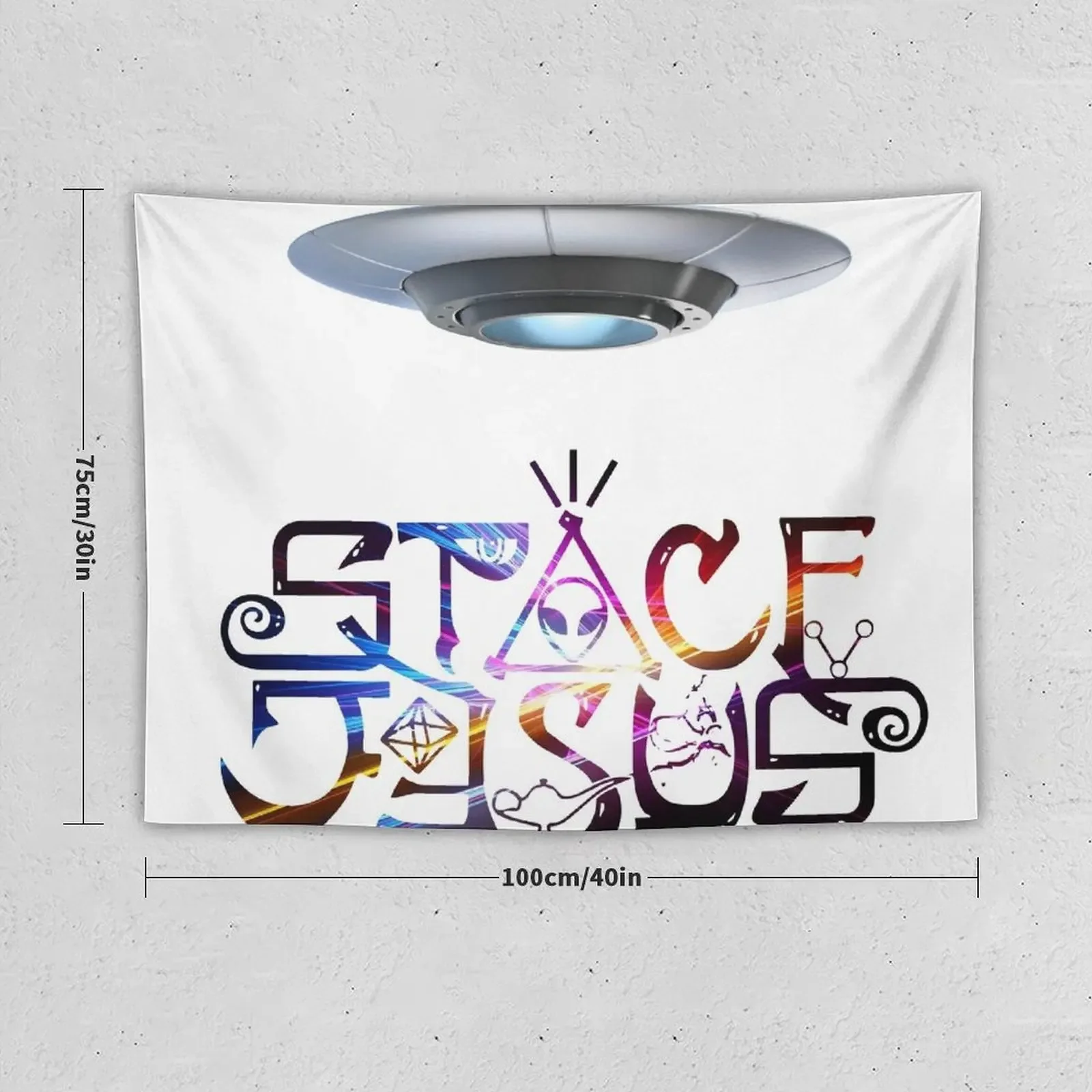 Space Jesus in Space Tapestry Cute Room Things House Decoration Christmas Decoration Tapestry