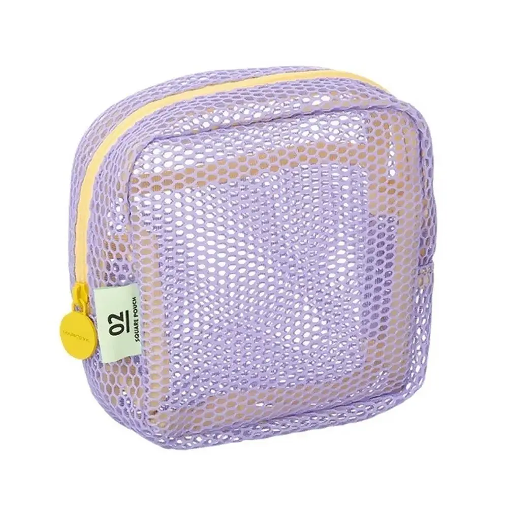 

Durable Dopamine Color Storage Bag Large Capacity Candy Color Mesh Cosmetic Bag Toiletry Travel Storage Pouch