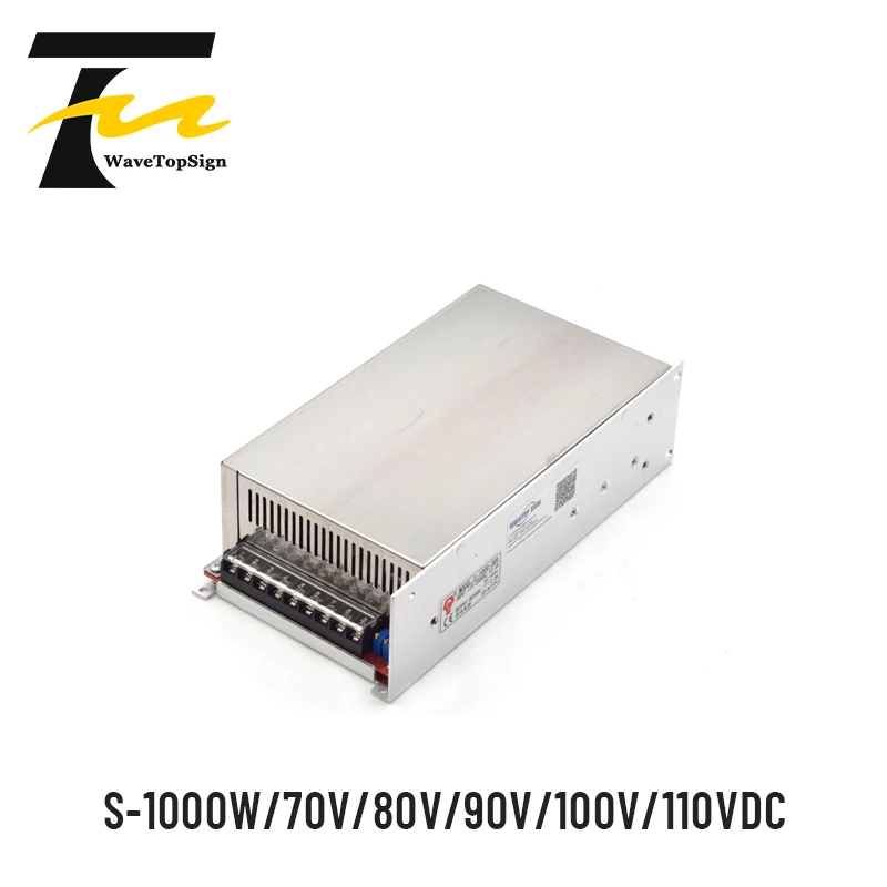 

WaveTopSign 1000W DC Regulated Voltage Adjustable High Power Switching Power Supply Output DC 60V 70V 80V 100V 110V Input AC220V