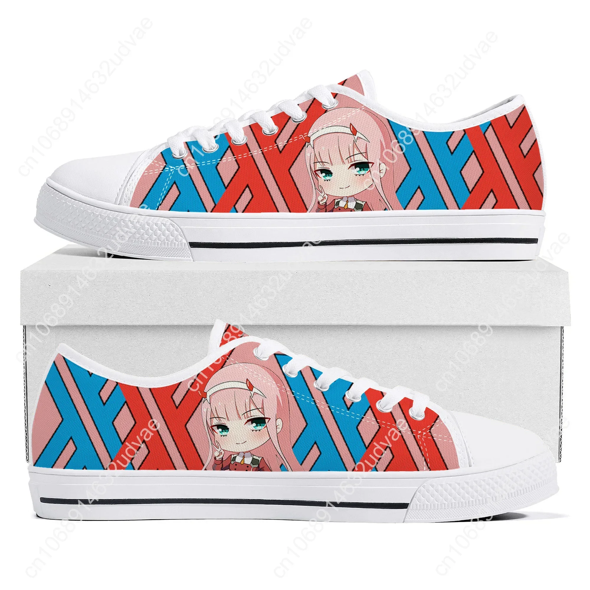 DARLING In The FRANXX Zero Two Low Top Sneakers High Quality Mens Womens Teenager Canvas Sneaker Couple Casual Shoes Custom Shoe