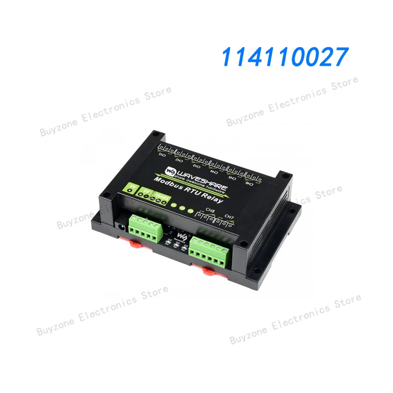 114110027 Industrial Modbus RTU 8-ch Relay Module, RS485 Bus, Multi Protection