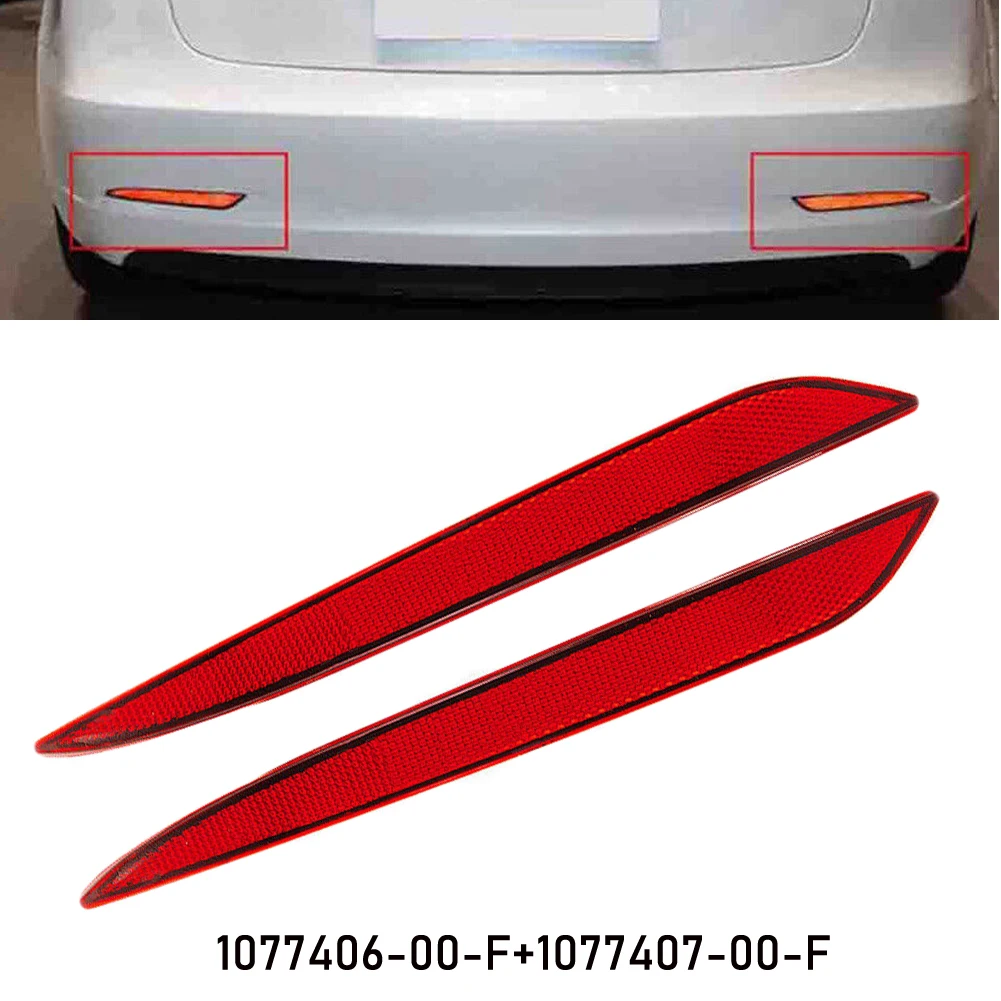 1/2PCS ด้านหลังกันชน Reflector โคมไฟเลนส์ 1077407 -00-F 1077406 -00-F Fit สําหรับ Tesla รุ่น 3 อุปกรณ์เสริมสําหรับรถยนต์
