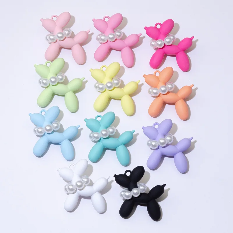 10pcs Frosted Balloon Pop Dog Pendant Feel Paint Pendant Mobile Phone Chain Key Chain Material DIY Accessory Accessories