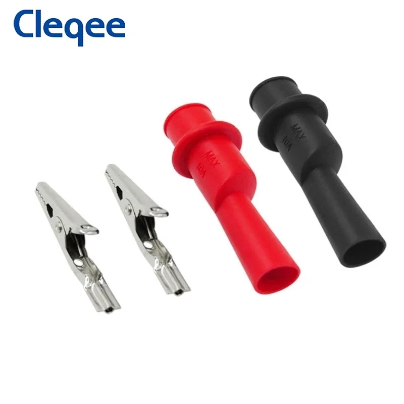 Cleqee-Kit de cables de prueba de osciloscopio P1068, conexión Universal BNC a Banana de 2mm, con gancho de prueba, pinza de cocodrilo, sonda de prueba, enchufe de pala