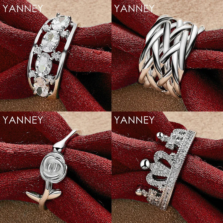 

Fashion 925 sterling silver open exquisite rose crown ring women's charm wedding accessories gift jewelry party