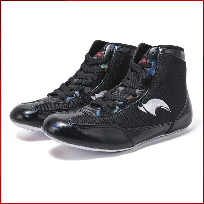 

HONGGANG Mid Cut Men Kid Boxing Boots Wrestling Shoes Gear Combat Sneakers Sambovki Training and Competitions Sambo Shoes