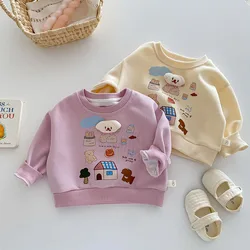 Kids Girls Hoodie 9M-5T Baby Cartoon Bear Dogs Sweatshirt Children Boys Cute Printed Pullover