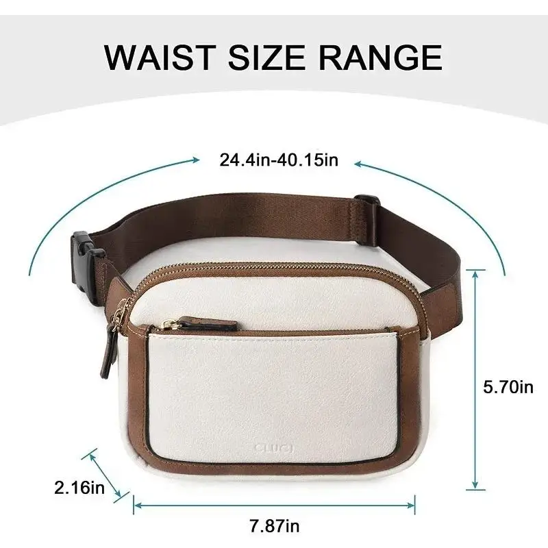 PU Waist Pack Casual Crossbody Chest Bags Unisex Hip Sack Travel WaterProof Belt Bag Sport Purse Pocket for Ladies