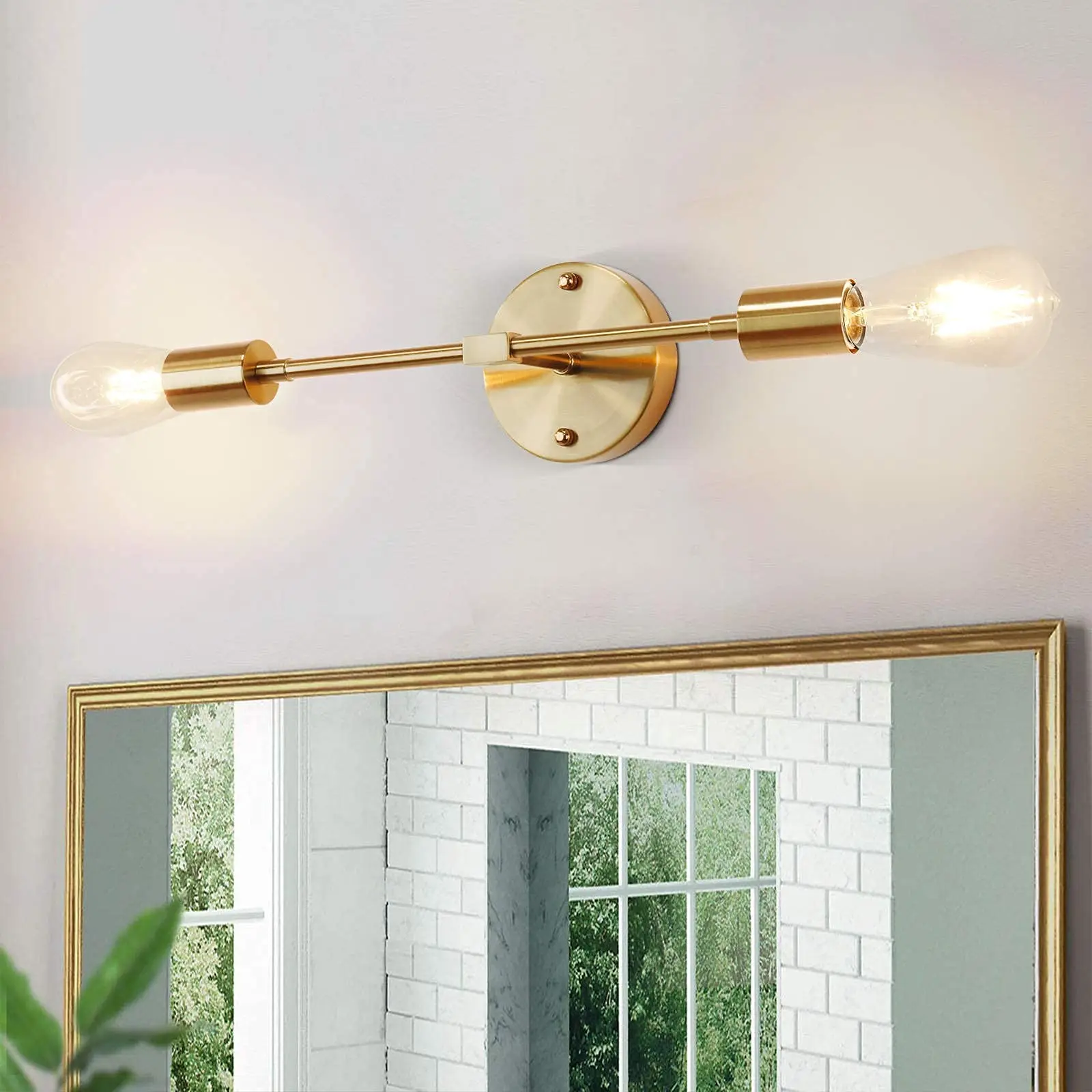 2-Light Wall Sconce Mid Century Modern Wall Lamp Sconce Indoor Wall Lighting for Mirror Hallway Kitchen Bedroom Living Ro