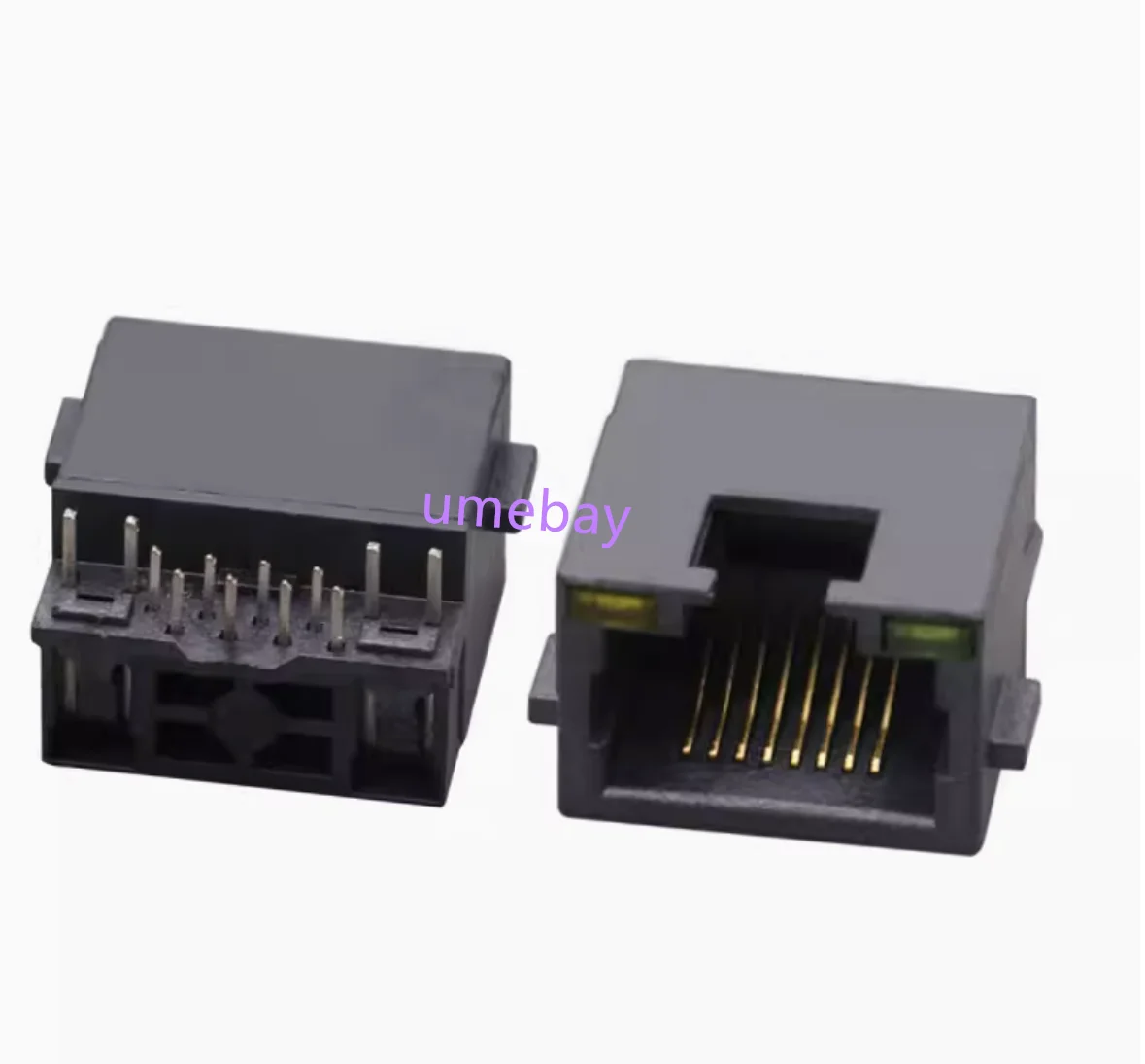 20 шт./разъем для сетевой розетки RJ45, гнездовой разъем, Тонущая плата 3,0, полностью пластиковая полоса, лампа DIP pin, горизонтальная