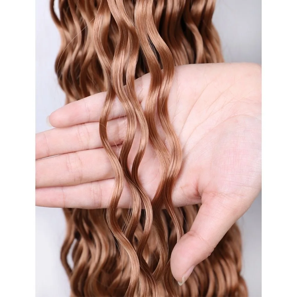 Synthetic fibre crochet hair 32-inch Deep Wave Bulk Hair Crochet braids, large wavy curls, multiple colour options
