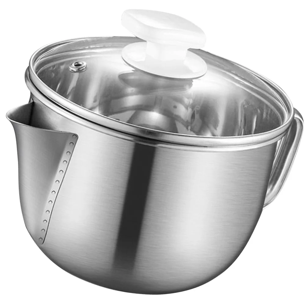

1Pcs Stainless Steel Oil Soup Separator Bowl 1000ml Large Capacity Lid Sieve Grease Filter Kitchen Tool Healthy Cooking