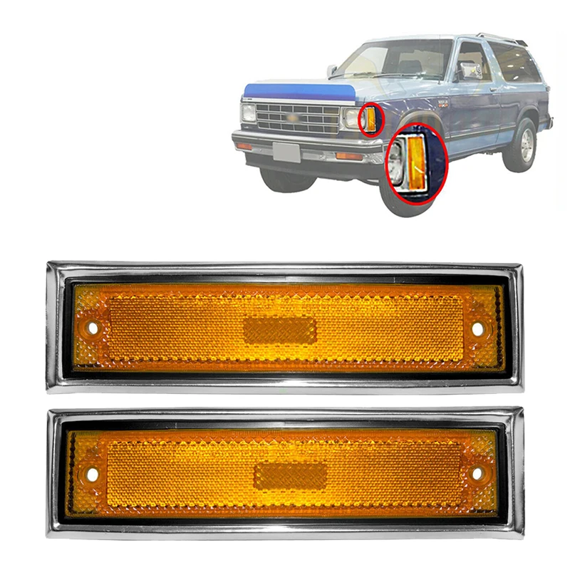 Car For Chevrolet C10 C20 C30 GMC C1500 C2500 1981~1991 Front Side Marker Lights Turn Signal Lamp Indicators GM2550115 GM2551107