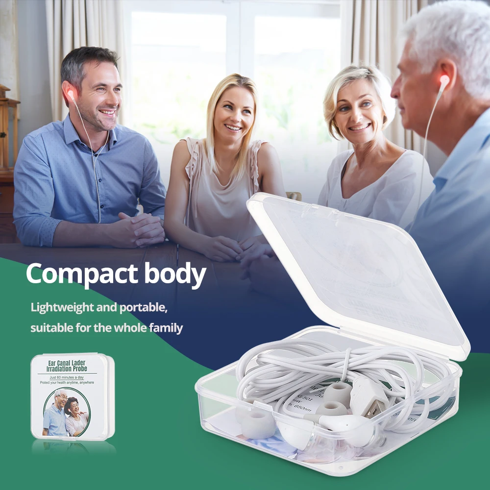 Лазерная физиотерапевтическая линия для ушных каналов, 650 нм, длина волны, физиотерапевтический инструмент, баланс, высокое кровяное давление, уменьшение высокого кровяного жира