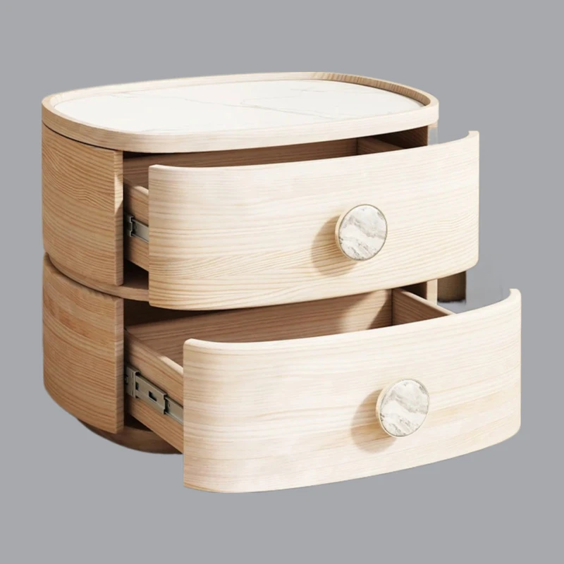 A hot sale bedside table all solid wood cream style modern simplicity light luxury high sense