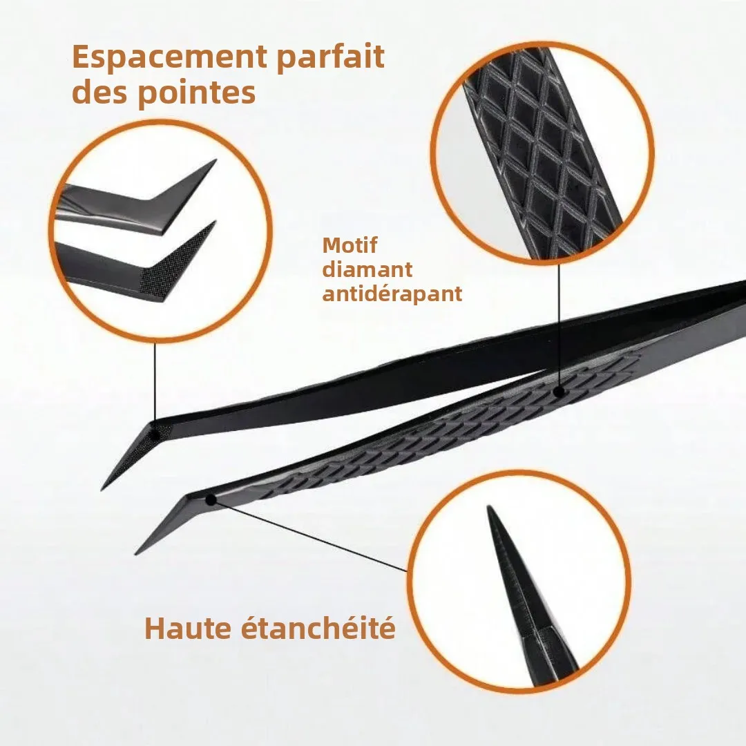 Zestaw 3 szt. Profesjonalne pęsety do rzęs, tytanowe, z zakrzywioną końcówką, narzędzie do nakładania sztucznych rzęs, narzędzie do modelowania rzęs z włókna, do pielęgnacji urody i zdrowia.