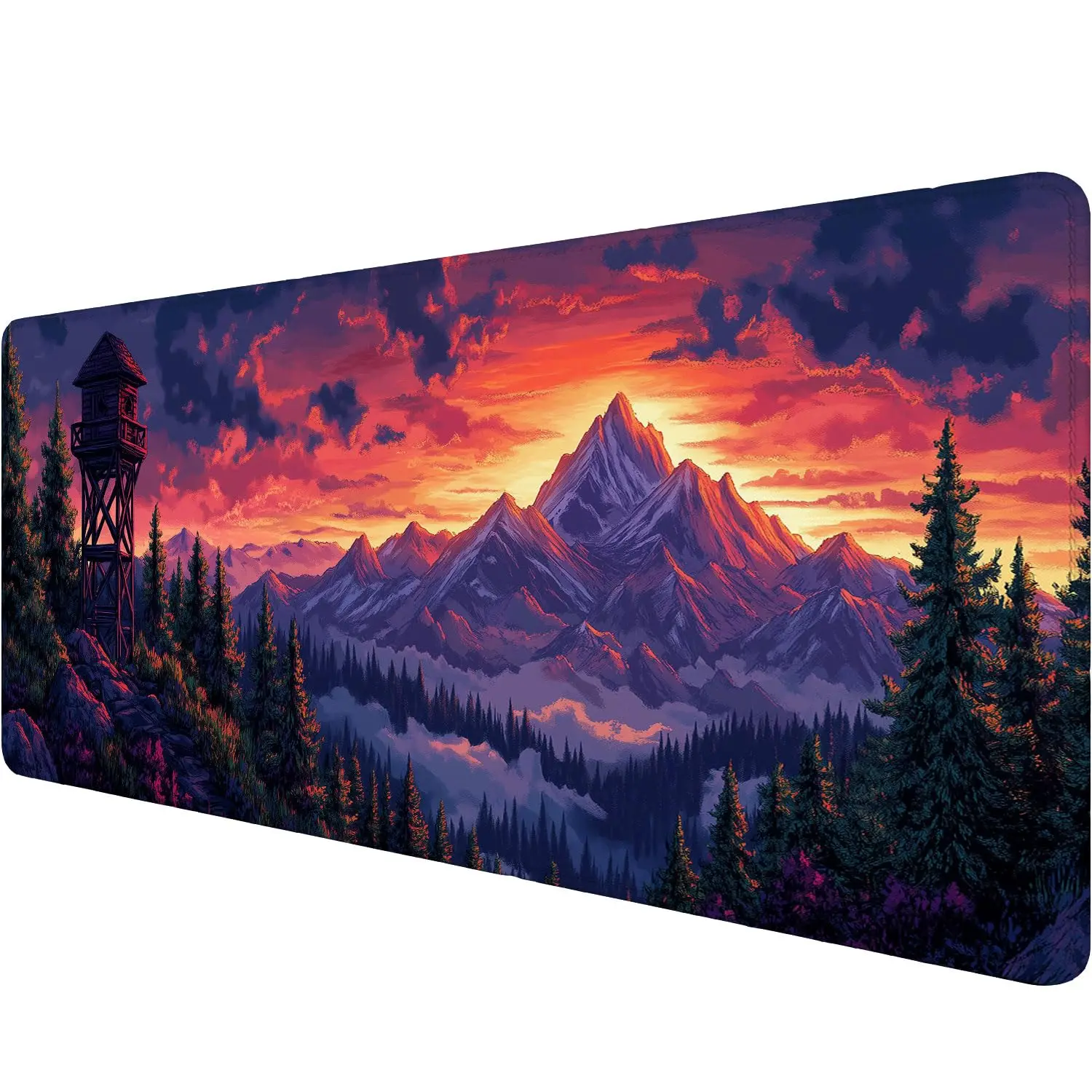 

Fantasy Pine Mountain Art Pattern Table Mat,Cute Desktop Decoration,Non-Slip Waterproof Gaming Mousepad,Perfect Gift for Friends