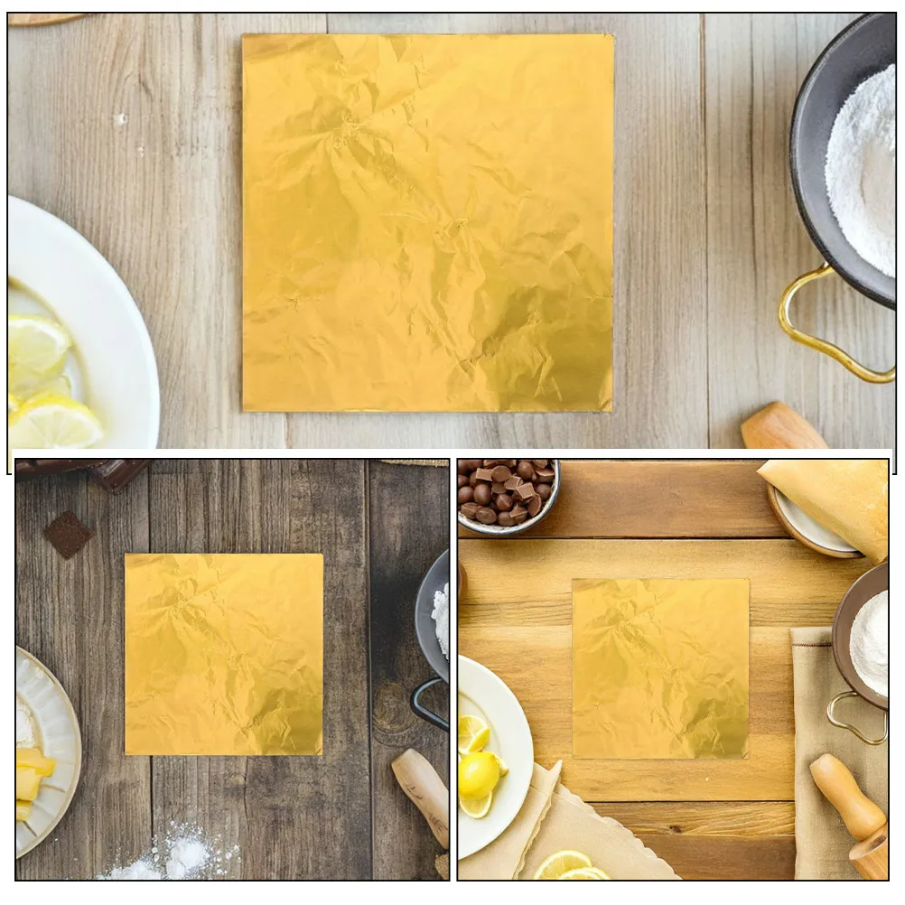 300Pcs Chocolate Aluminum Foil Wrappers 15x15cm Square Candy Wrapping Sheets DIY Sweets Packaging Birthday Wedding Party view 3