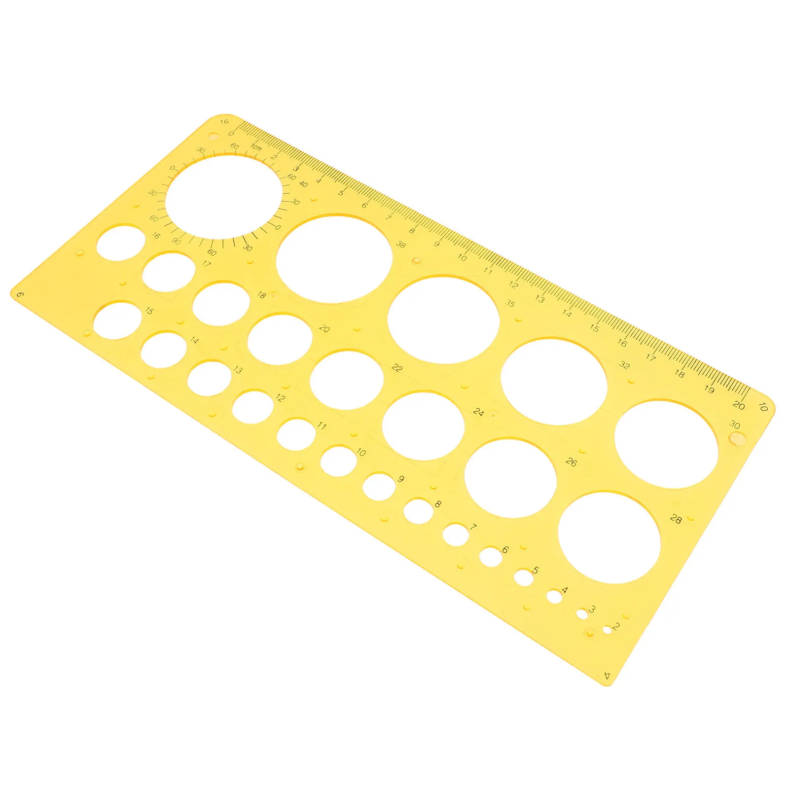 Yellow Circle Template Ruler Plastic Multi Function Drawing Circular Stencil Drafting Tool Architect Geometry Drawing Scale