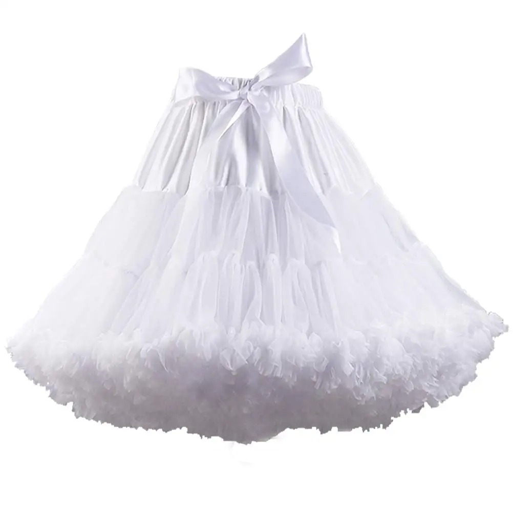 Women’s Petticoat Skirts Tulle Underskirts Chiffon Half Slips Fluffy Ballet Dress