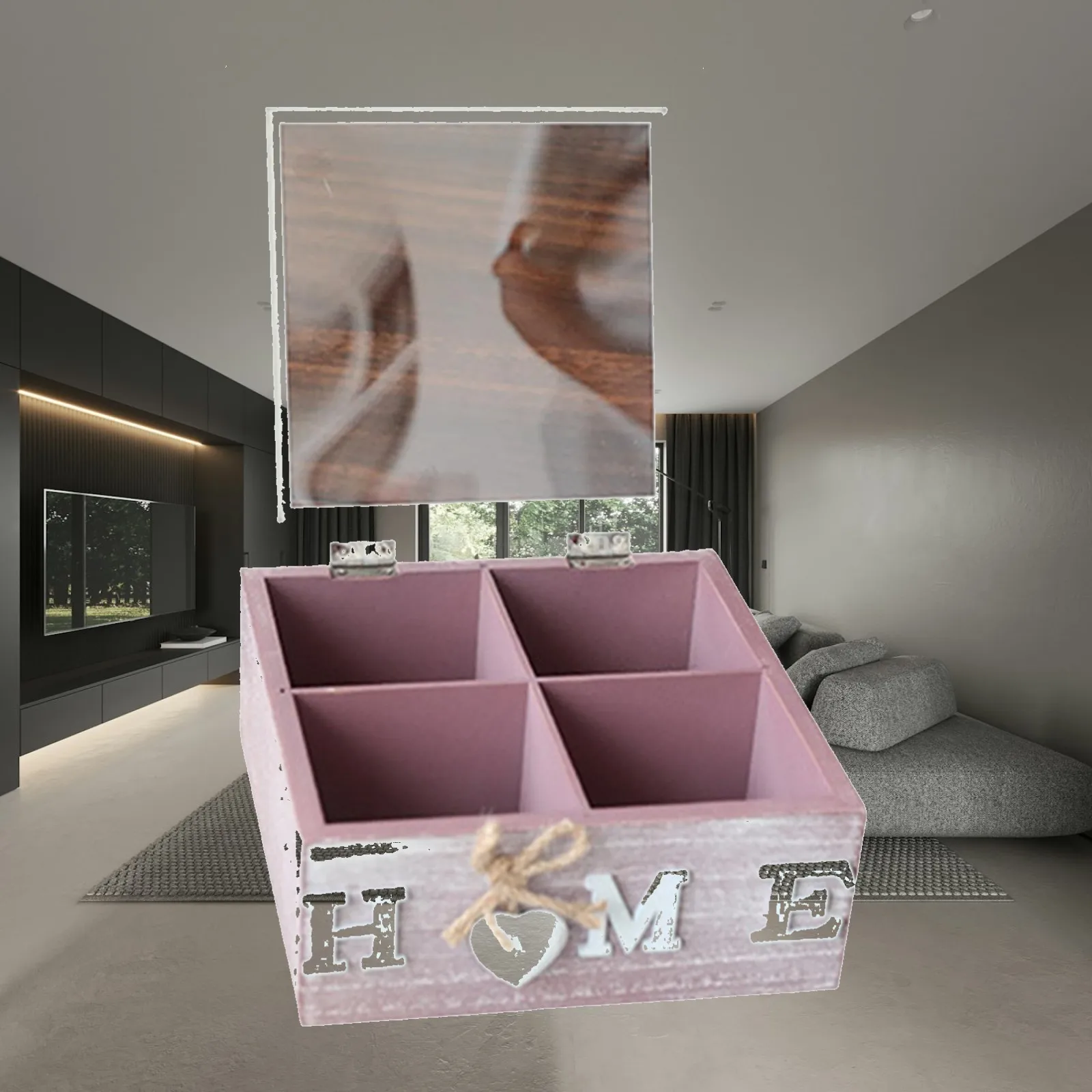 Wooden Storage Box Jewelry Box Desk Organizer for Countertop Table Bedroom