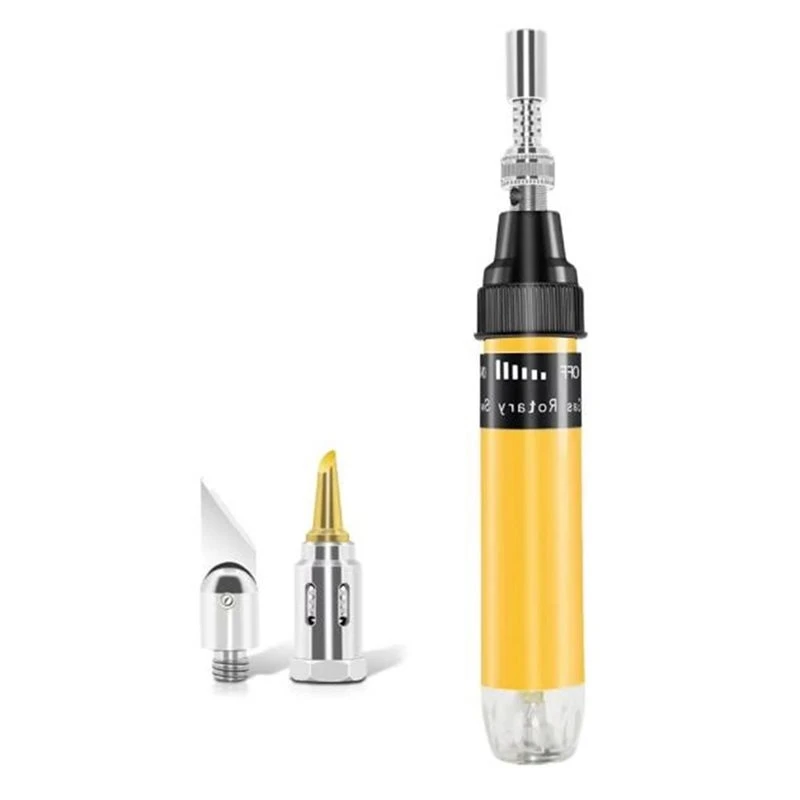 T21C Cordless 3-In-1 Gas Soldering Iron Pen Butane Torch Replaceable Tips Portable